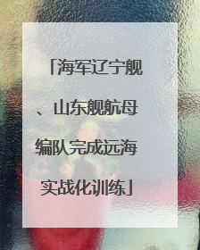 海军辽宁舰、山东舰航母编队完成远海实战化训练