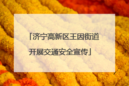 济宁高新区王因街道开展交通安全宣传