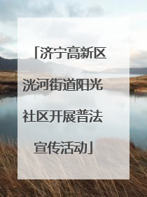 济宁高新区洸河街道阳光社区开展普法宣传活动