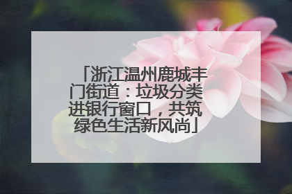 浙江温州鹿城丰门街道：垃圾分类进银行窗口，共筑绿色生活新风尚