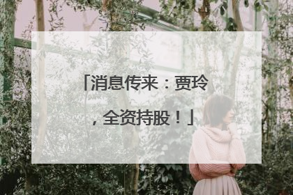 消息传来：贾玲，全资持股！