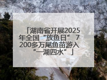 湖南省开展2025年全国“放鱼日” 7200多万尾鱼苗游入“一湖四水”