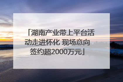 湖南产业带上平台活动走进怀化 现场意向签约超2000万元