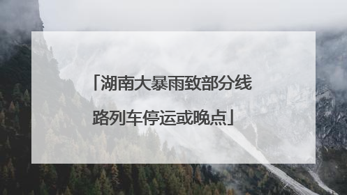 湖南大暴雨致部分线路列车停运或晚点