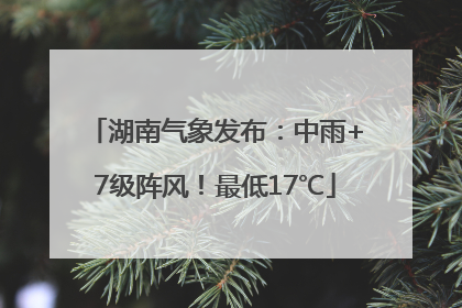 湖南气象发布：中雨+7级阵风！最低17℃