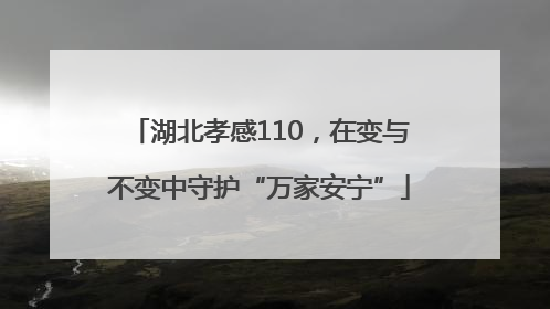 湖北孝感110，在变与不变中守护“万家安宁”