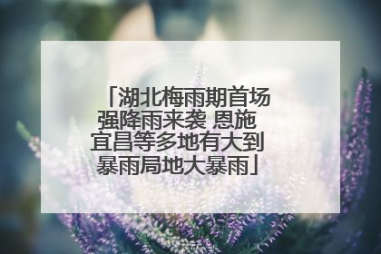 湖北梅雨期首场强降雨来袭 恩施宜昌等多地有大到暴雨局地大暴雨