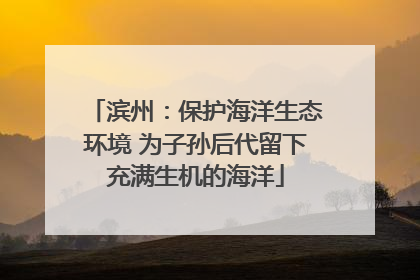 滨州：保护海洋生态环境 为子孙后代留下充满生机的海洋