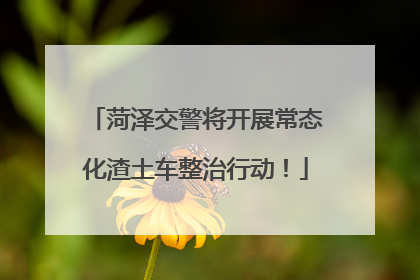 菏泽交警将开展常态化渣土车整治行动！