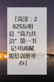 菏泽：2025东明县“菏力共治”第一书记·电商赋能培训班举办