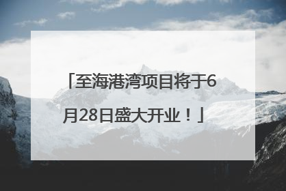 至海港湾项目将于6月28日盛大开业！