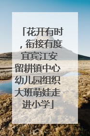 花开有时，衔接有度 宜宾江安留耕镇中心幼儿园组织大班萌娃走进小学