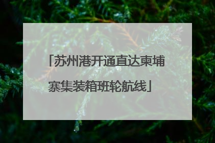 苏州港开通直达柬埔寨集装箱班轮航线