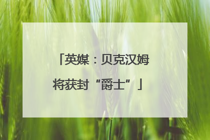 英媒：贝克汉姆将获封“爵士”