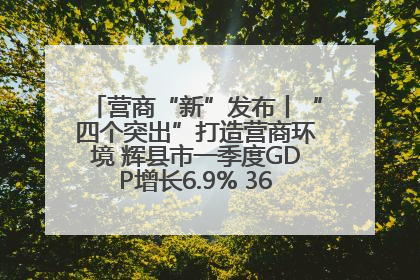 营商“新”发布丨“四个突出”打造营商环境 辉县市一季度GDP增长6.9% 36个重点项目落地