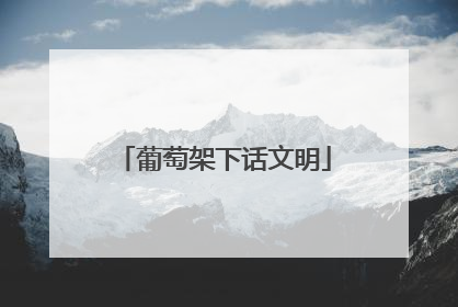 葡萄架下话文明