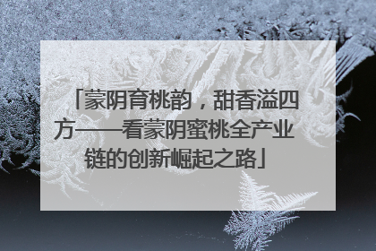 蒙阴育桃韵，甜香溢四方——看蒙阴蜜桃全产业链的创新崛起之路
