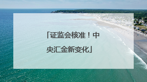 证监会核准！中央汇金新变化