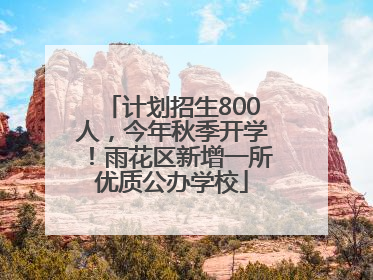 计划招生800人，今年秋季开学！雨花区新增一所优质公办学校