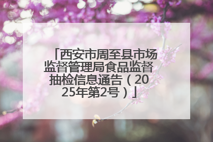 西安市周至县市场监督管理局食品监督抽检信息通告（2025年第2号）