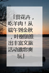 赏花卉，吃羊肉！从端午到金秋，叶榭镇推出丰富文旅活动邀您爽玩