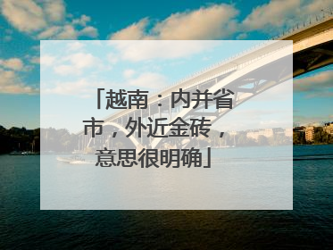 越南：内并省市，外近金砖，意思很明确