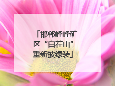 邯郸峰峰矿区“白茬山”重新披绿装