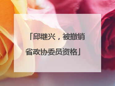 邱继兴，被撤销省政协委员资格