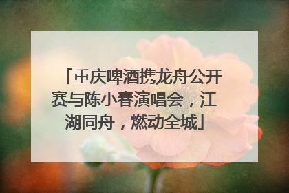 重庆啤酒携龙舟公开赛与陈小春演唱会，江湖同舟，燃动全城