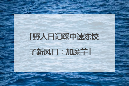 野人日记踩中速冻饺子新风口：加魔芋