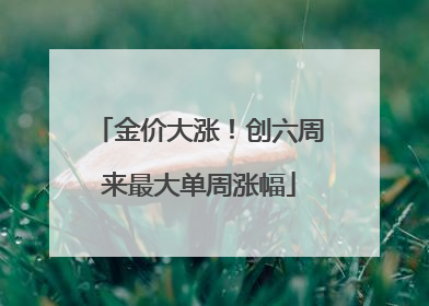 金价大涨！创六周来最大单周涨幅