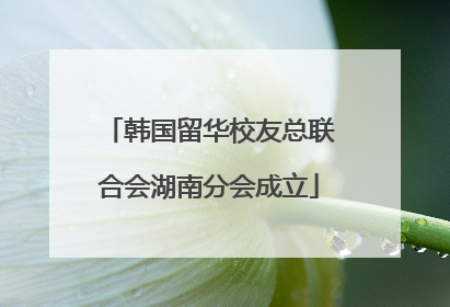 韩国留华校友总联合会湖南分会成立
