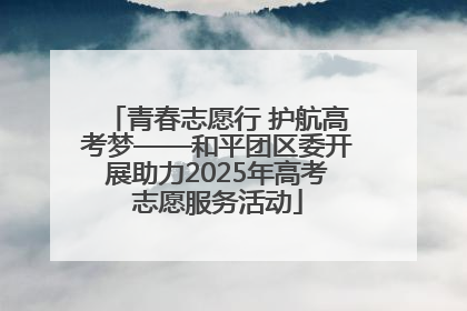 青春志愿行 护航高考梦——和平团区委开展助力2025年高考志愿服务活动