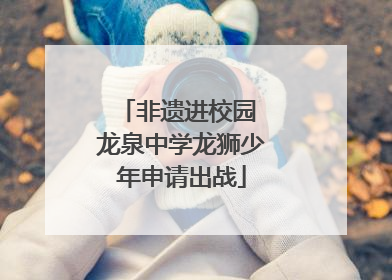 非遗进校园 龙泉中学龙狮少年申请出战