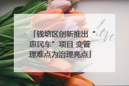 钱塘区创新推出“惠民车”项目 变管理难点为治理亮点