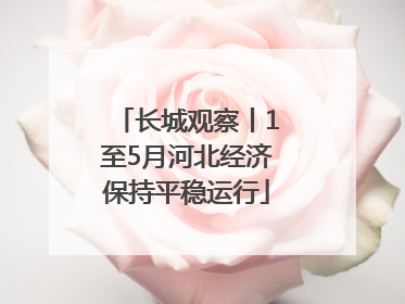 长城观察丨1至5月河北经济保持平稳运行