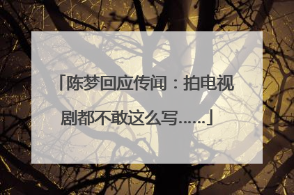 陈梦回应传闻：拍电视剧都不敢这么写……