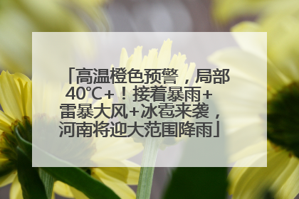 高温橙色预警，局部40℃+！接着暴雨+雷暴大风+冰雹来袭，河南将迎大范围降雨