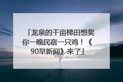 龙泉的千亩梯田想奖你一晚民宿一只鸡！《90早新闻》来了