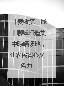 麦收第一线丨聊城打造集中晾晒场地，让农民省心又省力
