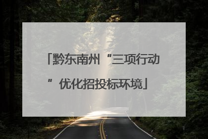 黔东南州“三项行动”优化招投标环境