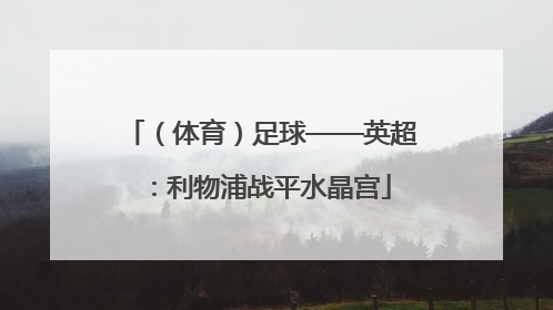 （体育）足球——英超：利物浦战平水晶宫