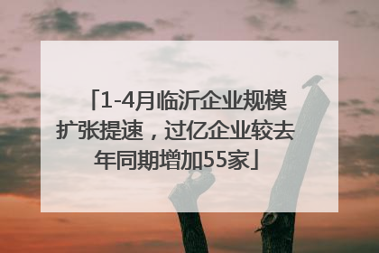 1-4月临沂企业规模扩张提速，过亿企业较去年同期增加55家