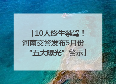 10人终生禁驾！河南交警发布5月份“五大曝光”警示