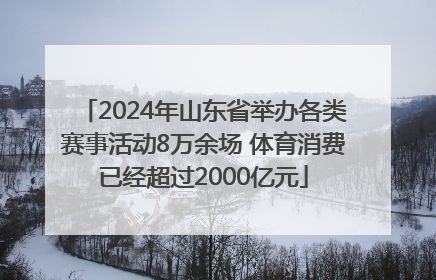 2024年山东省举办各类赛事活动8万余场 体育消费已经超过2000亿元