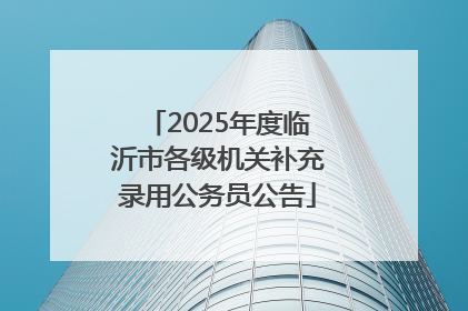 2025年度临沂市各级机关补充录用公务员公告