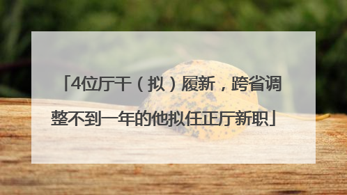 4位厅干（拟）履新，跨省调整不到一年的他拟任正厅新职