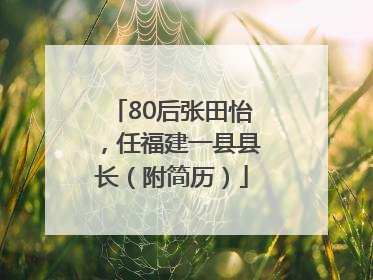 80后张田怡，任福建一县县长（附简历）